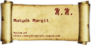Matyók Margit névjegykártya